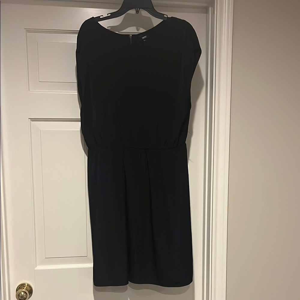 Massimo Black Sheath Midi Dress Crew Neck